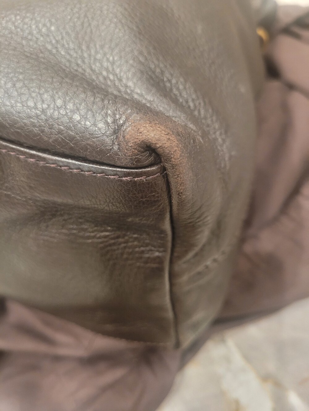 GUCCI authentic L deerskin leather hip shoulder bag, dark brown, bamboo close - Picture 16 of 16